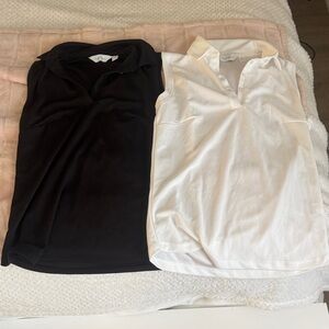 Black and White Sleeveless golf Shirts